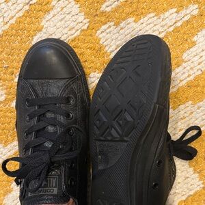 Converse All Black Genuine Leather Sneakers